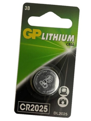 Элемент питания GP CR2025-2CRU1 (10/600) Lithium,CR2025,BL1 блистер 1 шт.  - фото