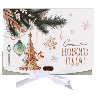 Коробка подарочная новогодняя складная "Сказочных моментов" 16,5*12*5 см, с лентой, МИКС  - фото