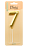 Свеча Цифра, 7 Объемные грани, на шпажке, Золото, Металлик, 4,5*7 + 7 см, 1 шт. с держат., 803067  - фото