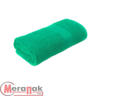Полотенце махровое 460 г/м2  50*90 гладкокрашенное ярко зеленое, арт. 50-90BS Зеленый - фото