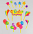 Набор в торт «С днём рождения!», шарики, 1283139  - фото