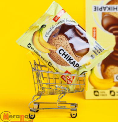 Печенье глазированное ТМ "CHIKALAB" с начинкой"Банан в шоколаде" 60 гр  - фото