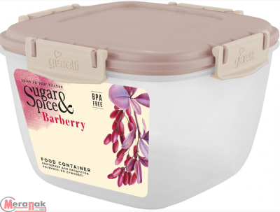 Контейнер для продуктов Sugar&Spice Barberry герметичный 1,35л квадратный латте, арт. SE224410005 Кофе с молоком - фото