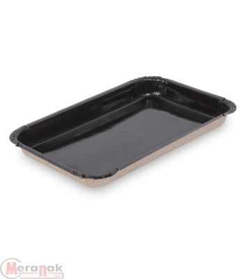 Коробка-лоток 200/225*110/135*20 OSQ PLATTER 400 BLACK EDITION (50/600) Коричневый - фото