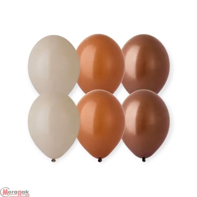 Шар латексный BELBAL (14''/36см) В 105 Пастель ассорти Кофейное 12шт (1) Коричневый - фото