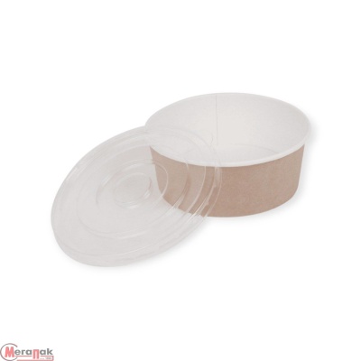 10шт  Круглый контейнер OSQ ROUND BOWL 750 с купольной пластиковой крышкой Коричневый - фото
