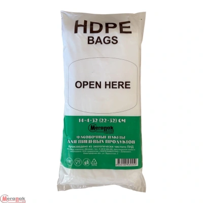 Пакет 14*8*32 (22*32) HDPE блок (10) Прозрачный - фото