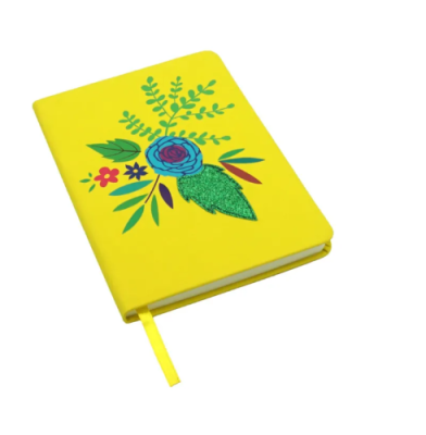 Блокнот для зап. B6, 80л GET GLITTER! Дизайн 10 переплет иск.кожа БГЛ6802983 (15) Желтый - фото