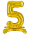 Шар фольга Falali (32''/81 см) Цифра, 5 на подставке, Золото, 1 шт. в уп.(надув воздухом) Золотой - фото