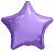 Шар фольга(2) (19''/48 см) Звезда, Мистик, Пурпурный, Сатин, 1 шт.  - фото