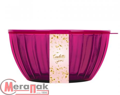 Салатник Sugar&Spice Vanilla Confetti 2,8л с крышкой коктейльная вишня, арт. SE301211595 Бордо - фото