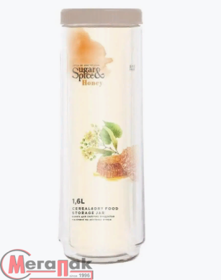 Банка для сыпучих продуктов Sugar&Spice Honey 1,6л латте, арт. SE225010005 Прозрачный - фото