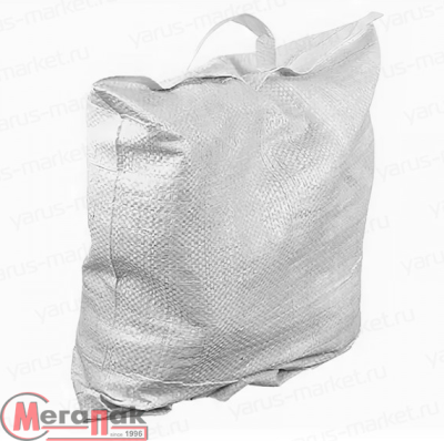 Мешок РР 35*38см 1/50 ВС белый 1 ручка  на 5кг  - фото