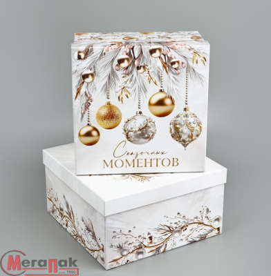 Коробка "Белая роскошь" 22*22*12 см, 10353882/4 Белый - фото