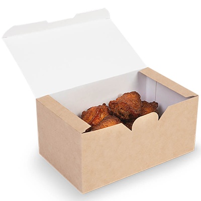 Коробка для наггетсов OSQ Fast Food Box L 150*91*70 мм крафт/белая 25 шт/упак  - фото