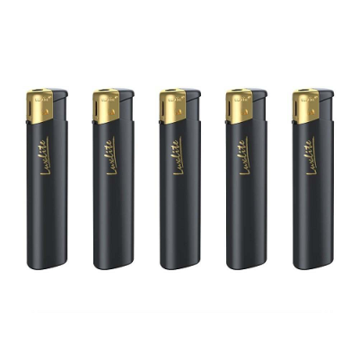 Зажигалка 39 Black/GOLD cap sp А50 шт, арт.04411 Черный - фото