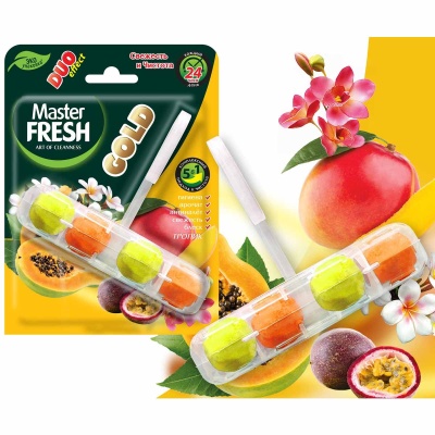 Подвесной блок для унитаза Master Fresh Duo Effect Gold 5в1 Тропик арт. С0007426 1 шт.  - фото