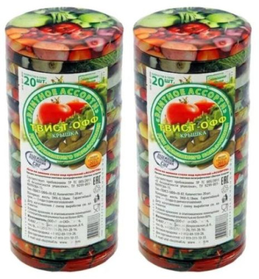 ьКрышка винтовая д.82 Ассорти 1/20 рис на подложке Микс - фото