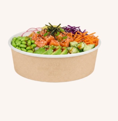 45шт Круглый контейнер OSQ ROUND BOWL 620 с купольной пластиковой крышкой d150 Коричневый - фото