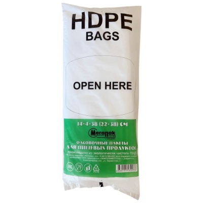 Пакет 14*8*38 (22*38) HDPE блок (10) Прозрачный - фото