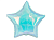 Шар (18''/46 см) Звезда, (надув воздухом), Голубой, Хамелеон, 1 шт. в уп. Голубой - фото