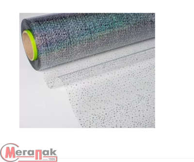 Силиконовое покрытие Dekorelle 209-S, размер 0,6x20м, пог/м блестки серебро/прозр.фон 214209 Серебро - фото