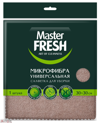 Салфетка универсальная MASTER FRESH (микрофибра) 30*30 см, 1 шт, МОККО, С0008591 Мокко - фото