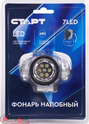 Фонарь налобный СТАРТ LOE 206-C1 Silver, арт. 658 Серый - фото