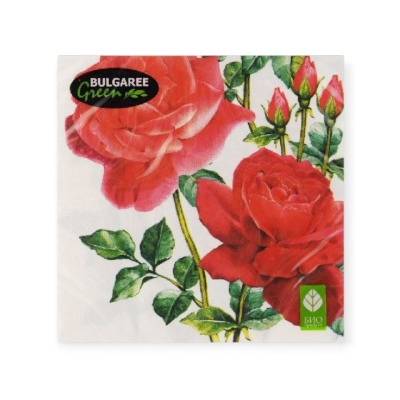 Салфетки Bulgaree Green 33*33 3-сл А20 Рисунок  - фото