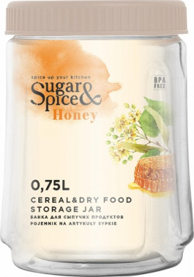 Банка для сыпучих продуктов Sugar&Spice Honey 0,75л латте, арт. SE224810005 Лавандовый - фото