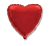 Шар фольгированный(2) (18''/46 см) Сердце, Красный, 1 шт.  - фото