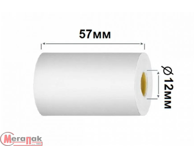Чековая лента 57*12*20, 12 шт (20) черная К  - фото