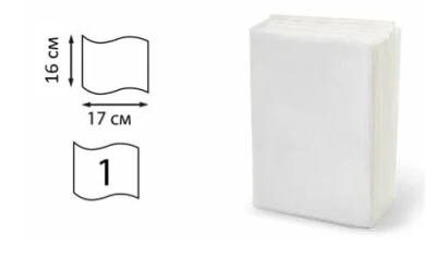 Салфетки для диспенсера 1-сл, 17*18 см, 200л Белый - фото