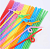 Трубочки для коктейлей (пластик), с длинной гофрой, Ассорти, 12 шт. в упак. Микс - фото