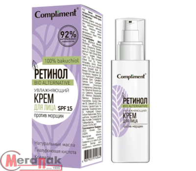 Увлажняющий крем для лица ТМ Compliment РЕТИНОЛ SPF15 против морщин  50мл  - фото