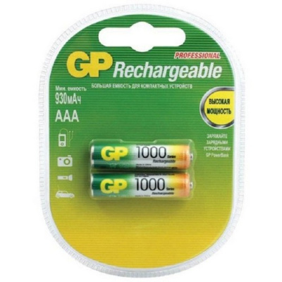 Аккумулятор GP 100AAAHC-2DECRC2 930 мАч, ААА, BL2 блистер 2 шт.  - фото