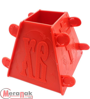 Пасочница пластиковая, красная, разборная, многоразовая, 900 гр, hk44031 / 36312  - фото