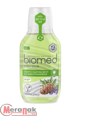 Комплексный ополаскиватель для полости рта BIOMED WELL GUM 250 мл, арт. 109.51155.01 Прозрачный - фото