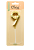 Свеча Цифра, 9 Объемные грани, на шпажке, Золото, Металлик, 4,5*7 + 7 см, 1 шт. с держат., 803069  - фото