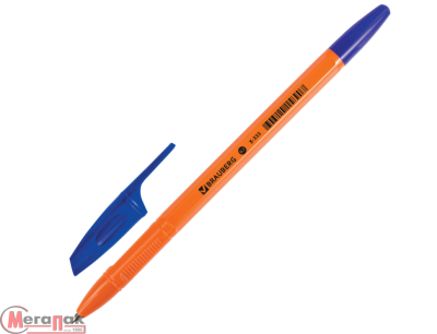 Ручка шариковая BRAUBERG X-333 Orange, СИНЯЯ, корпус оранжевый, узел 0,7мм, линия 0,35мм, 142409 Оранжевый - фото