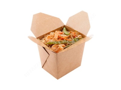Коробка карт д/лапши 560 мл 100*100*100 ECO NOODLES Коричневый - фото