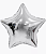 Шар фольгированный(2) (18''/46 см) Звезда, Серебро, 1 шт.  - фото