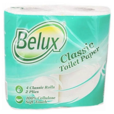 Туалетная бумага "BELUX" Классик белая, 2-сл, 8 рул, арт. 274380  - фото