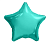 Шар фольга(2) (19''/48 см) Звезда, Мистик, Тиффани, Сатин, 1 шт.  - фото