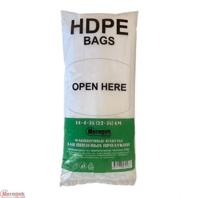 Пакет 14*8*35 (22*35) HDPE блок (10) Прозрачный - фото
