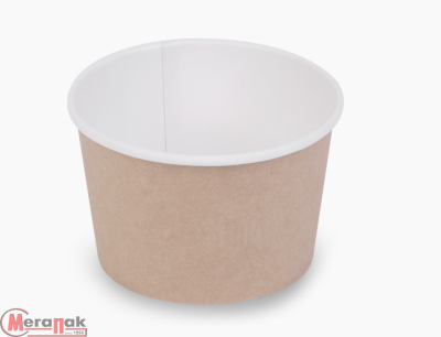 10шт Круглый контейнер OSQ ROUND BOWL 500 с плоской пластиковой крышкой PP ANTIFOG Коричневый - фото