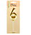 Свеча Цифра, 6 Объемные грани, на шпажке, Золото, Металлик, 4,5*7 + 7 см, 1 шт. с держат. 803066  - фото