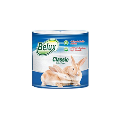 Туалетная бумага "BELUX" Классик белая, 3-сл, 4 рул, арт. 274417 Белый - фото