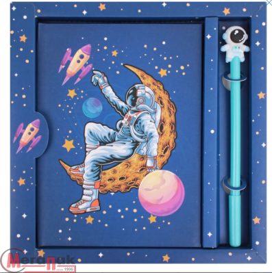 Блокнот 20,5*21 см  "Космос" с ручкой гелевой DV-13268 (72) Darvish Микс - фото