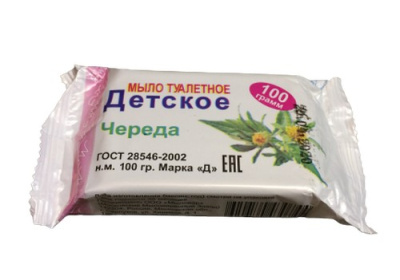 Мыло туалетное детское Череда 100гр в упаковке (95)  - фото